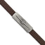 Chisel Stainless Steel Antiqued Bronze-plated with CZ Starburst Brown Leather 8 inch Bracelet