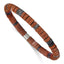 Spectrolite & Red Stone Beaded Bracelet in Stainless Steel, 6.5mm - Sophia Jewelers