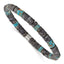 Blue Sediment & Spectrolite Beaded Bracelet in Stainless Steel, 6.5mm - Sophia Jewelers