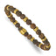 Tiger's Eye Beaded Bracelet in Yellow IP-Plated Stainless Steel, 6.5mm - Sophia Jewelers