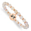 Jade & Flower Charm Bracelet in Rose-Tone Stainless Steel, 6mm/6.5in - Sophia Jewelers