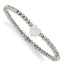 Heart Beaded Stretch Bracelet in Stainless Steel, 4mm 6.5in - Sophia Jewelers