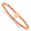 Heart Beaded Stretch Bracelet in Rose Gold Stainless Steel, 4mm, 6.5" - Sophia Jewelers