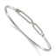 Polished Crystal Stainless Steel Bangle Bracelet 2mm