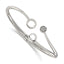 Chisel Crystals Bangle Bracelet in Stainless Steel, 3.8mm Hinged, 6.8 Inch - Sophia Jewelers