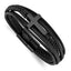 Men's Black Ion-Plated Polished Cross Stainless Steel Bracelet 7mm