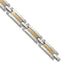 Men's Polished Stainless Steel 14K Gold Accent Link Bracelet 10mm