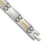 Men's Polished Stainless Steel 14K Gold Accent Link Bracelet 12.5mm