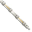 Men's Brushed and Polished Stainless Steel 14K Gold Accent Link Bracelet 7mm