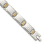Men's Polished Diamond Stainless Steel Link Bracelet 12mm
