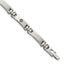 Men's Brushed and Polished Diamond Stainless Steel Link Bracelet 6mm