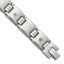 Men's Polished Diamond Stainless Steel Link Bracelet 13mm