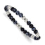 Men's Polished Black Synthetic Agate Stainless Steel Bracelet 6.5mm