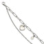 Polished Mother of Pearl Heart Stainless Steel Bracelet 4.4mm