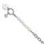 Polished Freshwater Cultured Pearl Heart Stainless Steel Bracelet 6mm