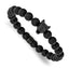 Men's Black Ion-Plated Polished Agate Stainless Steel Bracelet 8mm