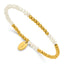 Gold-Tone Polished Freshwater Cultured Pearl Stainless Steel Bracelet 3.5mm