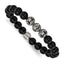 Chisel Men's Skull Beads and Black Onyx Bracelet in Stainless Steel, 10mm - Sophia Jewelers