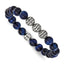 Men's Antiqued Blue Tiger's Eye Stainless Steel Bracelet 10.5mm