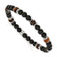 Polished Black Onyx Stainless Steel Bracelet 6.8mm