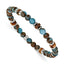 Polished Brown Tiger's Eye Stainless Steel Bracelet 6.5mm