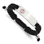 Men's Polished Red Enamel Stainless Steel Nylon Chain Bracelet 11mm