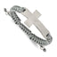 Men's Brushed and Polished Cross Stainless Steel Nylon Chain Bracelet 11mm