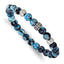 Antiqued Blue Apatite Stainless Steel Bracelet 8mm