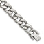 Men's Polished Stainless Steel Curb Chain Bracelet 11mm