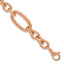 Polished Rose-Tone Stainless Steel Link Bracelet 12mm