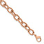 Rose-Tone Polished Textured Stainless Steel Link Bracelet 7mm