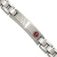 Men's Brushed and Polished Red Enamel Stainless Steel Bracelet 12mm