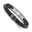 Men's Antiqued Leather Stainless Steel ID Bracelet 9.5mm