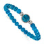 Polished Blue Apatite Stainless Steel Bracelet 6mm