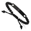 Brushed Black Stainless Steel Nylon Chain Bracelet 6mm