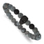 Black Ion-Plated Brushed Skull Stainless Steel Ball (Beaded) Chain Bracelet 8mm