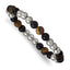 Brushed Multi-color Tiger's Eye Stainless Steel Ball (Beaded) Chain Bracelet 8.9mm