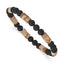 Brushed Black Onyx Stainless Steel Ball (Beaded) Chain Bracelet 6.4mm