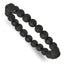 Black Ion-Plated Polished Onyx Stainless Steel Ball (Beaded) Chain Bracelet 8.5mm