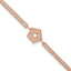 Rose-Tone Polished Cubic Zirconia Stainless Steel Bracelet 14.25mm