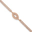 Rose-Tone Polished Cubic Zirconia Stainless Steel Bracelet 17.15mm