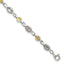Polished Yellow Cubic Zirconia Anchor Stainless Steel Bracelet 4.35mm