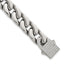 Polished Cubic Zirconia Stainless Steel Cable Chain Bracelet 12mm 8.5in