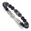 Antiqued Multi-color Onyx Stainless Steel Bracelet