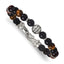 Polished Black Onyx Stainless Steel Bracelet