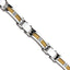 Stainless Steel Polished Yellow IP-plated Cable with Cubic Zirconia Link Bracelet for Men