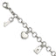 Cubic Zirconia Lock & Key Bracelet in Rose IP-Plated Stainless Steel, 7.5 Inch - Sophia Jewelers