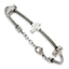 Crosses on Twisted Wire Bracelet in Stainless Steel, 10mm, 7.5 Inch