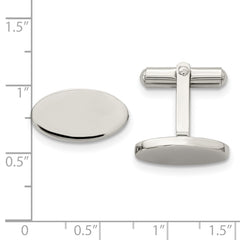 Chisel Stainless Steel Polished Oval Cufflinks