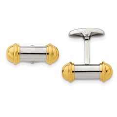 Chisel Stainless Steel Polished Yellow IP-plated Cufflinks